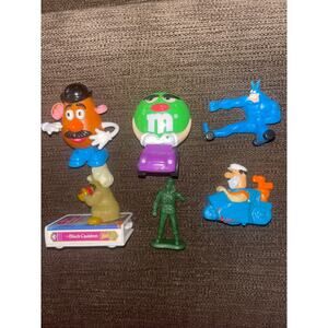 Vintage Toy Lot Figurines Potato Head Fred Flintstone Black Cauldron 1980s